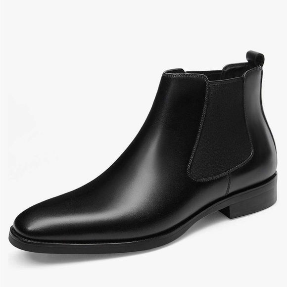 ♠️”Gifennse” Black Leather Chelsea Men’s Pull On Ankle Boots Size 9/42♠️ - Picture 15 of 15